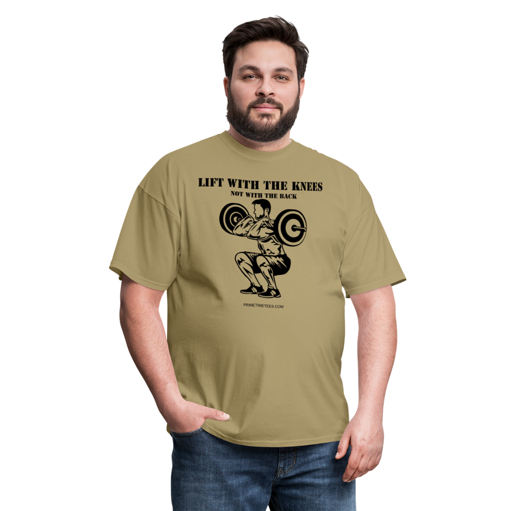 LIFT WITH THE KNEES Unisex Classic T-Shirt - khaki