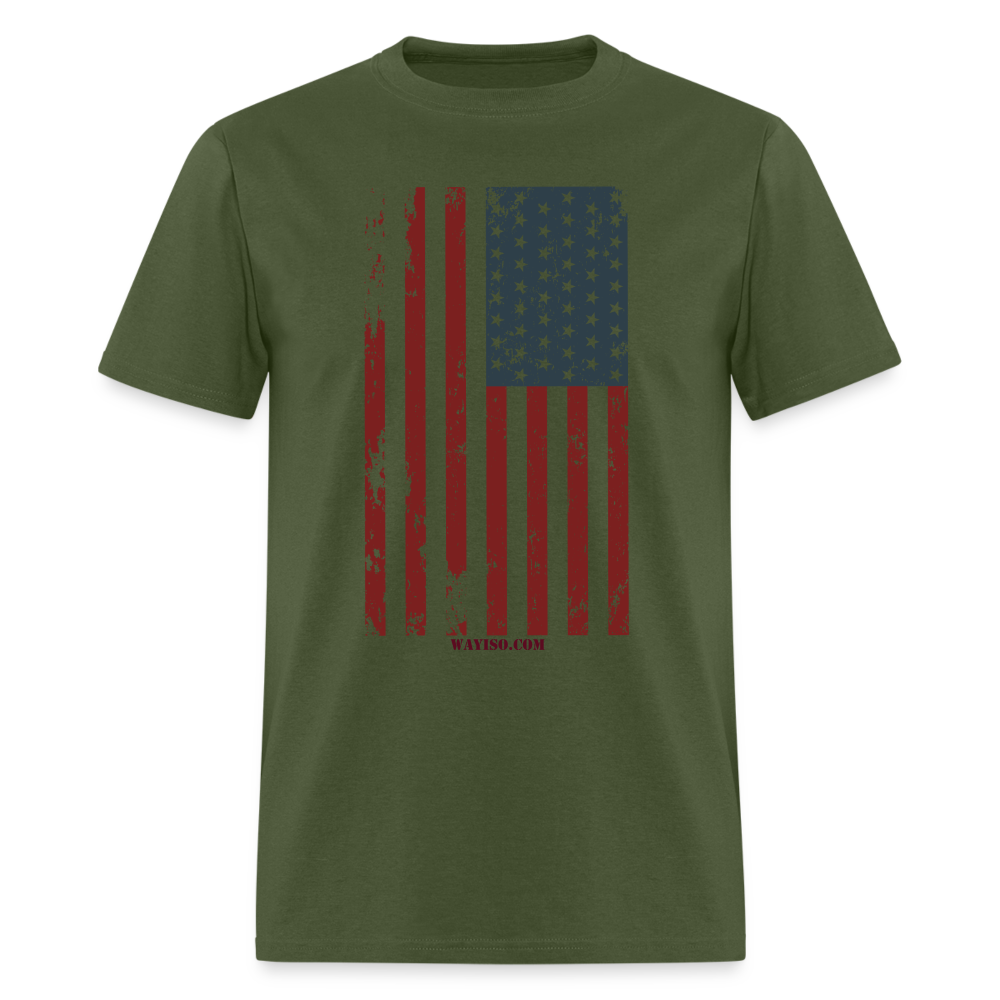 US FLAG - VERTICAL - military green