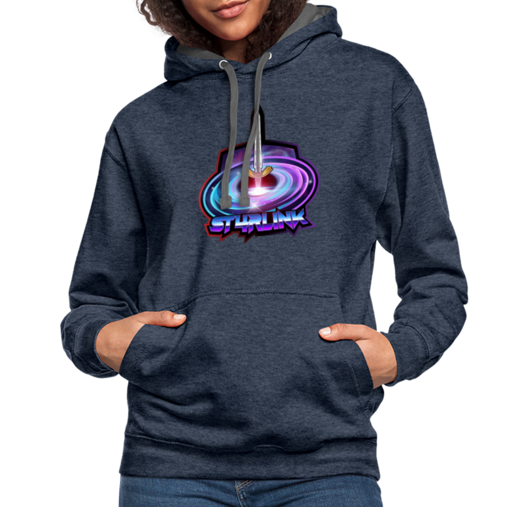 ST4RLINK Unisex Contrast Hoodie - indigo heather/asphalt