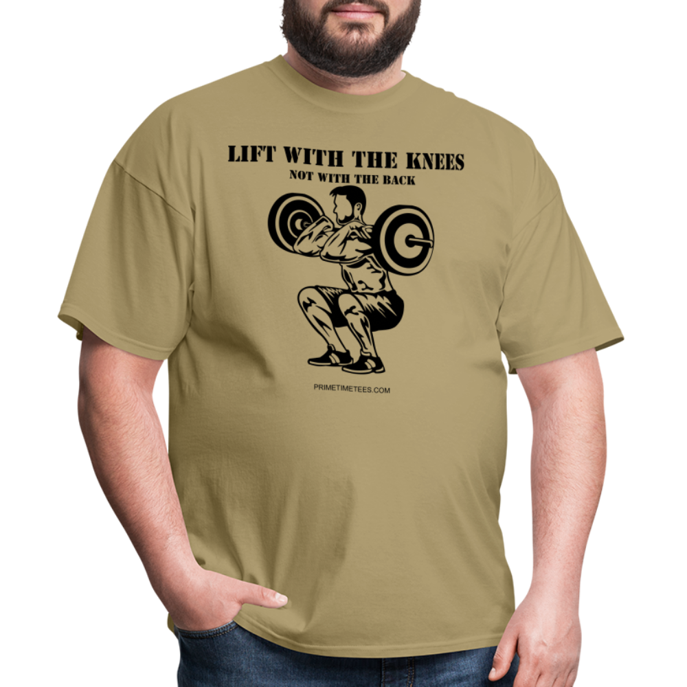 LIFT WITH THE KNEES Unisex Classic T-Shirt - khaki
