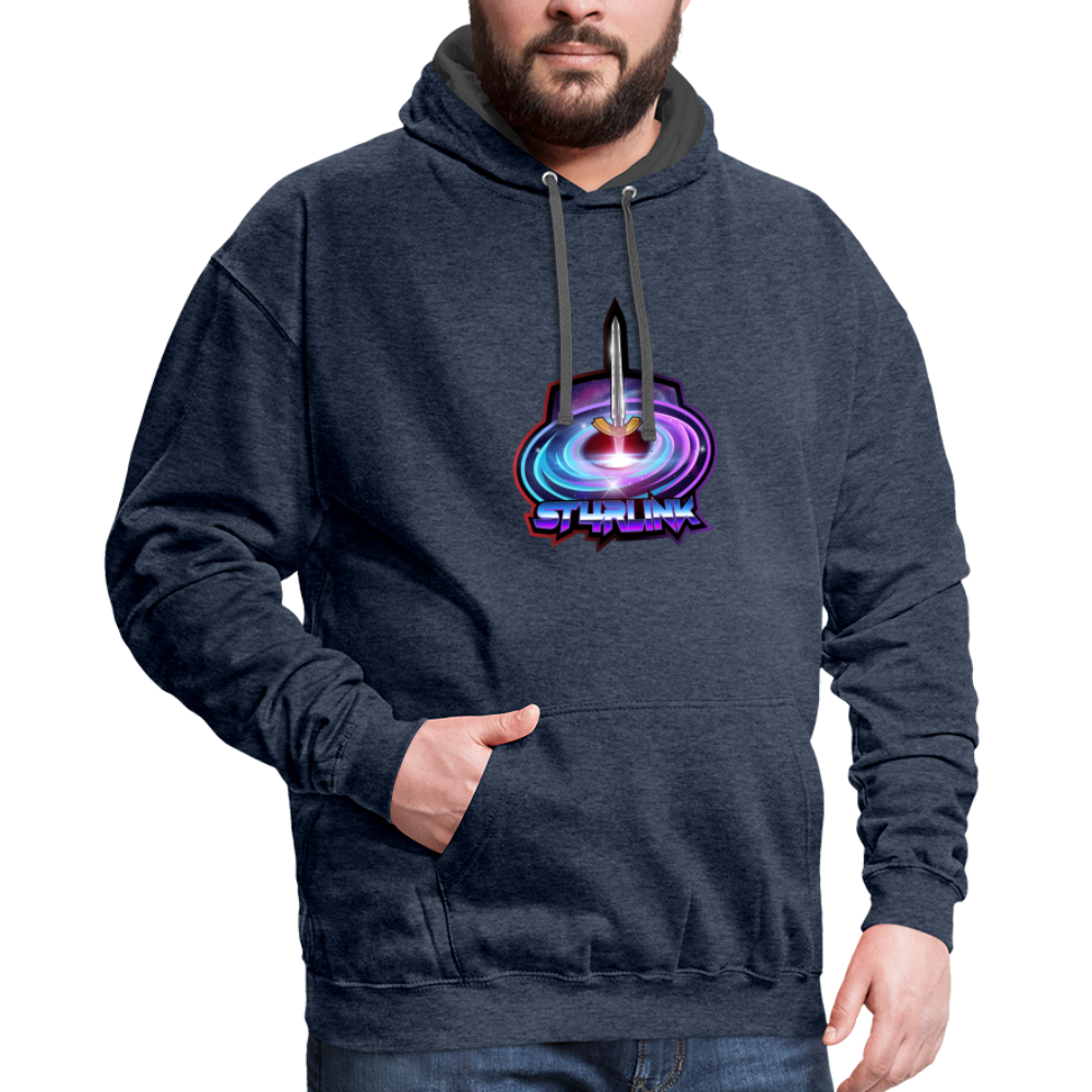 ST4RLINK Unisex Contrast Hoodie - indigo heather/asphalt