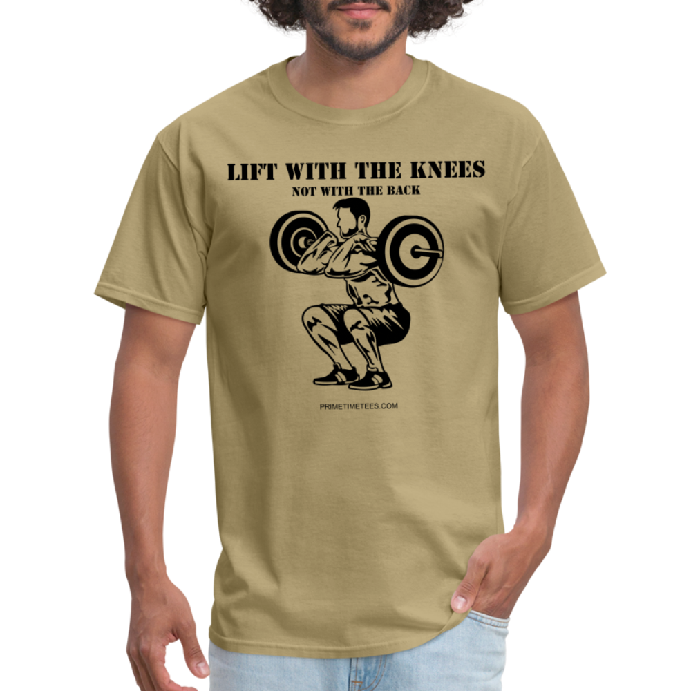 LIFT WITH THE KNEES Unisex Classic T-Shirt - khaki