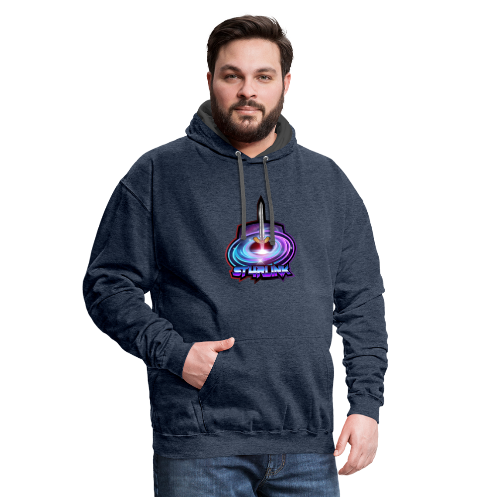 ST4RLINK Unisex Contrast Hoodie - indigo heather/asphalt