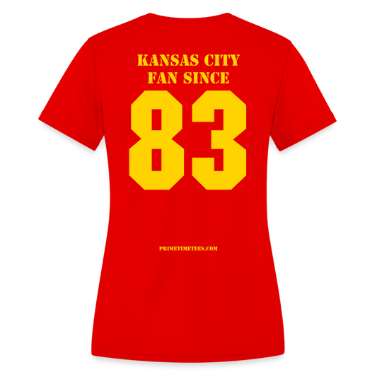 Kansas City WOMENS Fan Since (Year) Dry Fit - red