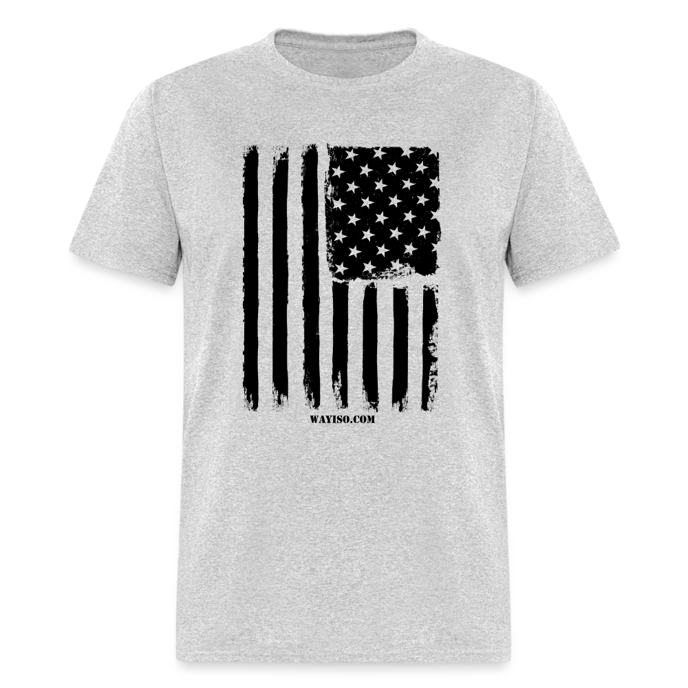 US FLAG - BLACK - heather gray
