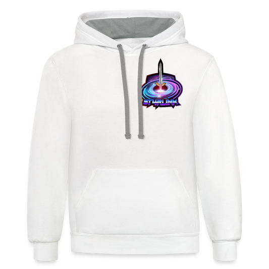 ST4RLINK Unisex Contrast Hoodie Small Logo - white/gray