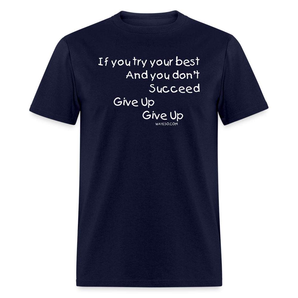 Give Up Cotton Tee - navy