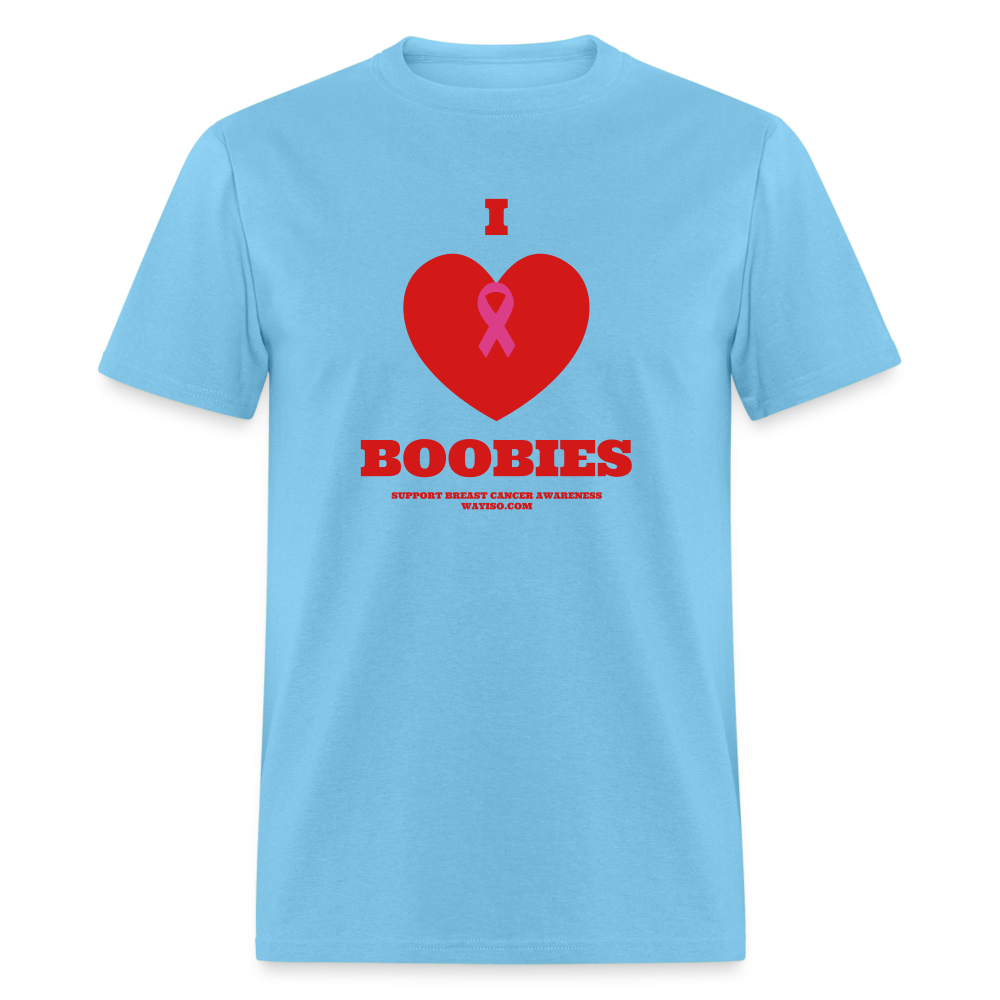 I HEART BOOBIES Unisex Classic T-Shirt - aquatic blue