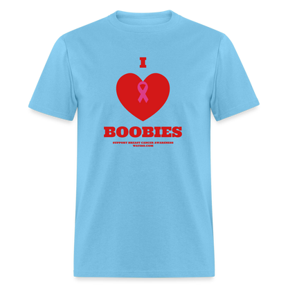 I HEART BOOBIES Unisex Classic T-Shirt - aquatic blue