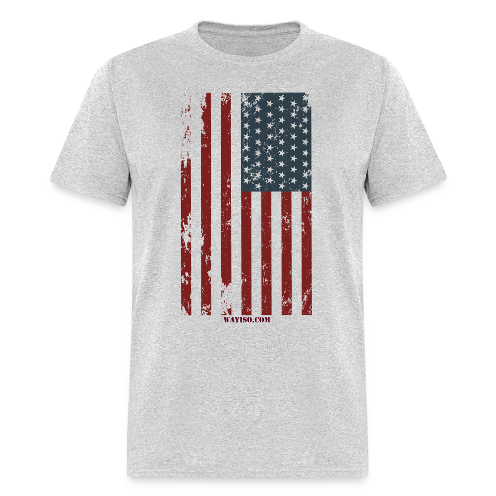 US FLAG - VERTICAL - heather gray