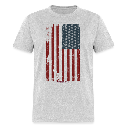 US FLAG - VERTICAL - heather gray