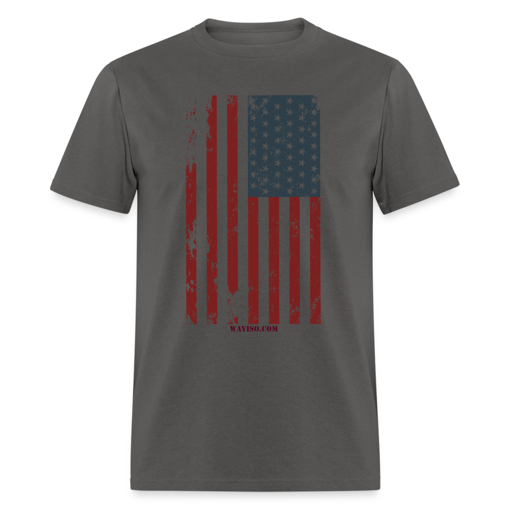 US FLAG - VERTICAL - charcoal