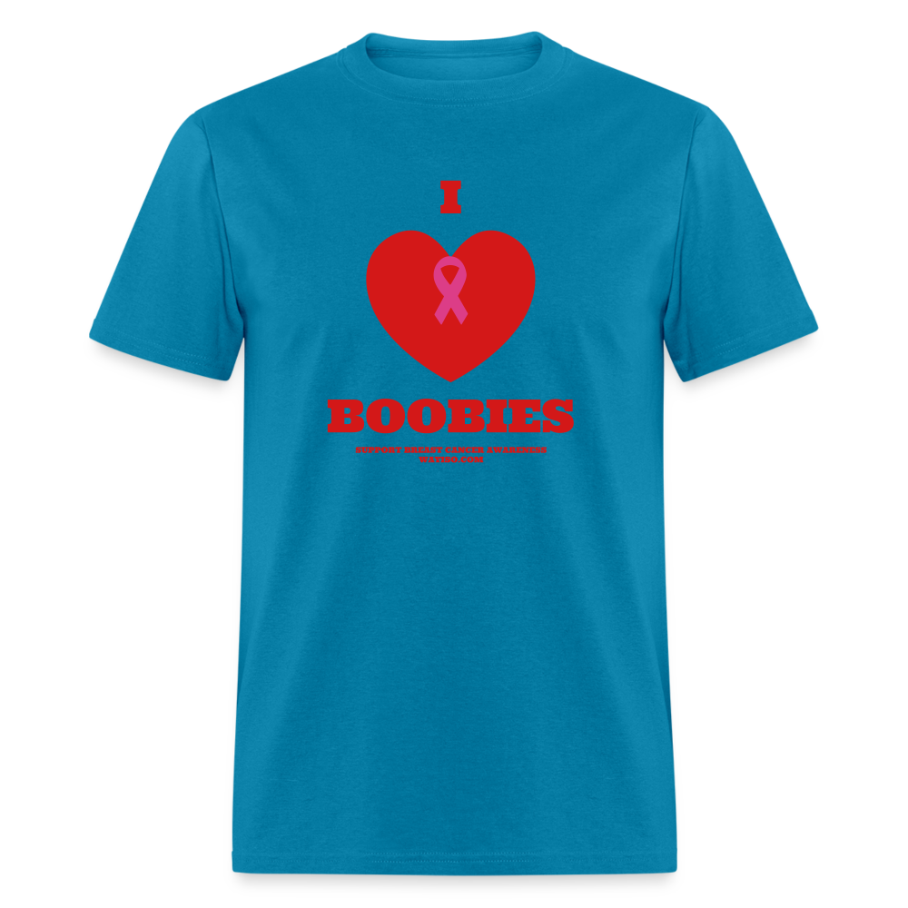 I HEART BOOBIES Unisex Classic T-Shirt - turquoise