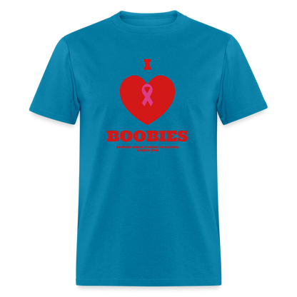 I HEART BOOBIES Unisex Classic T-Shirt - turquoise