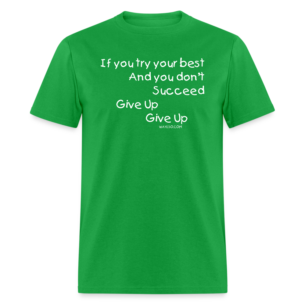 Give Up Cotton Tee - bright green