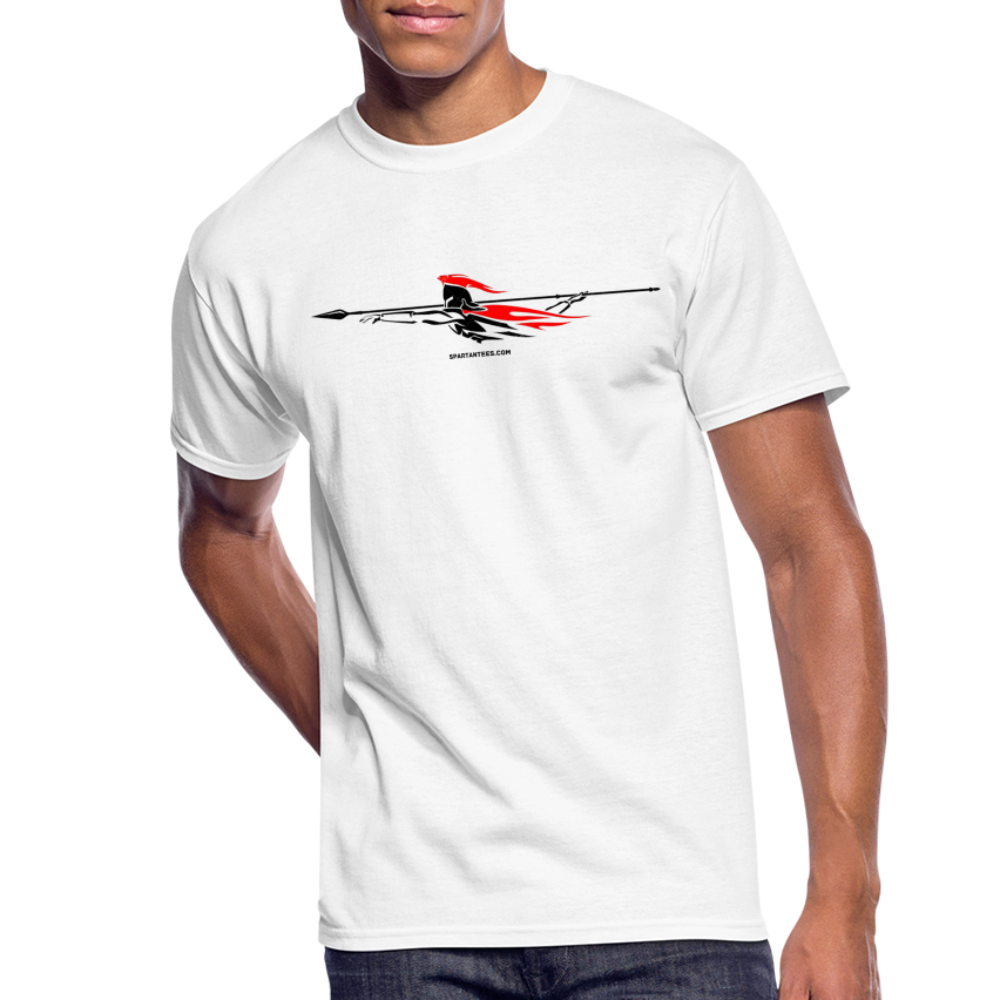 Spartan Spear Large Front 50/50 T-Shirt - white