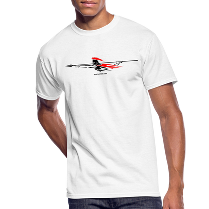 Spartan Spear Large Front 50/50 T-Shirt - white