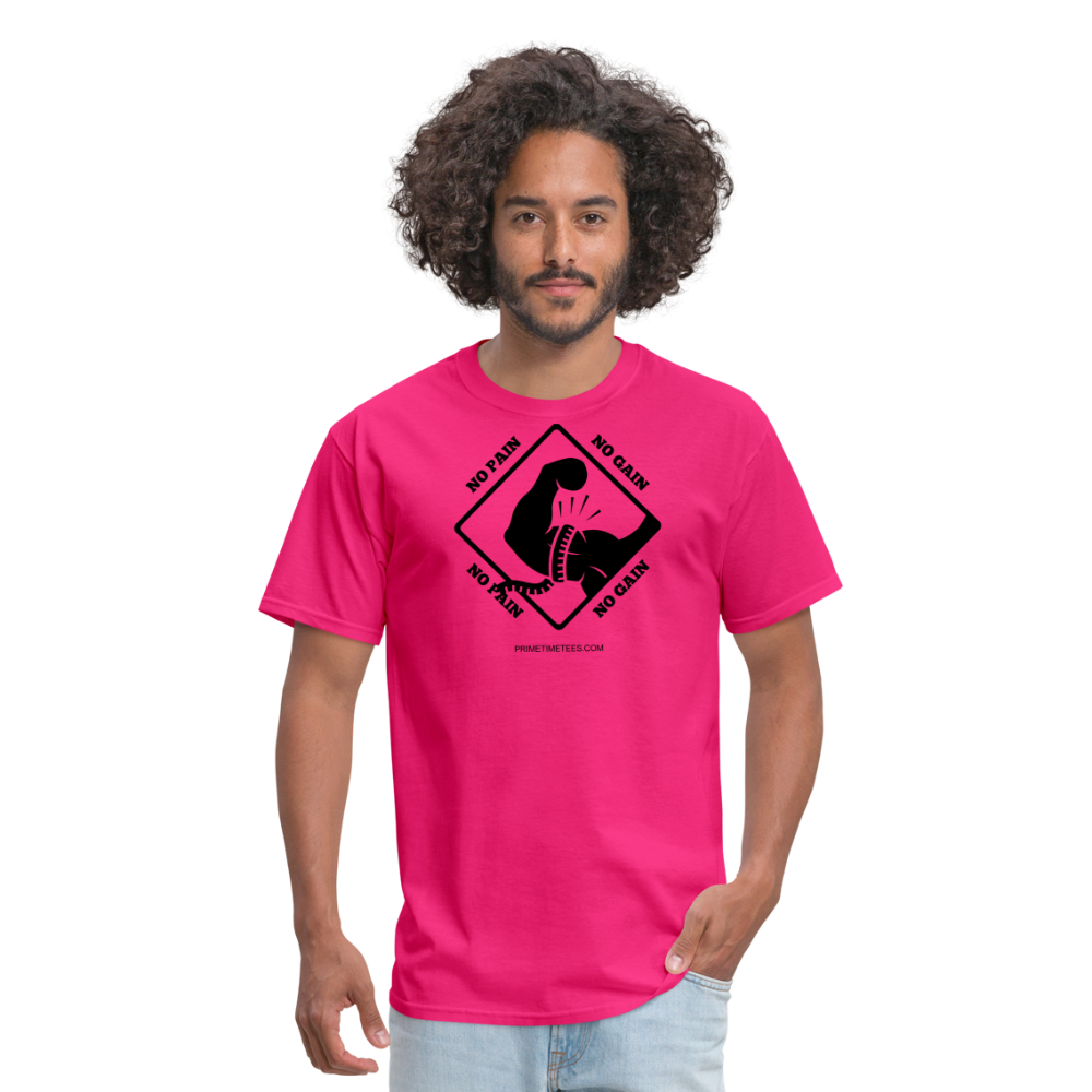 NO PAIN NO GAIN Unisex Classic T-Shirt - fuchsia