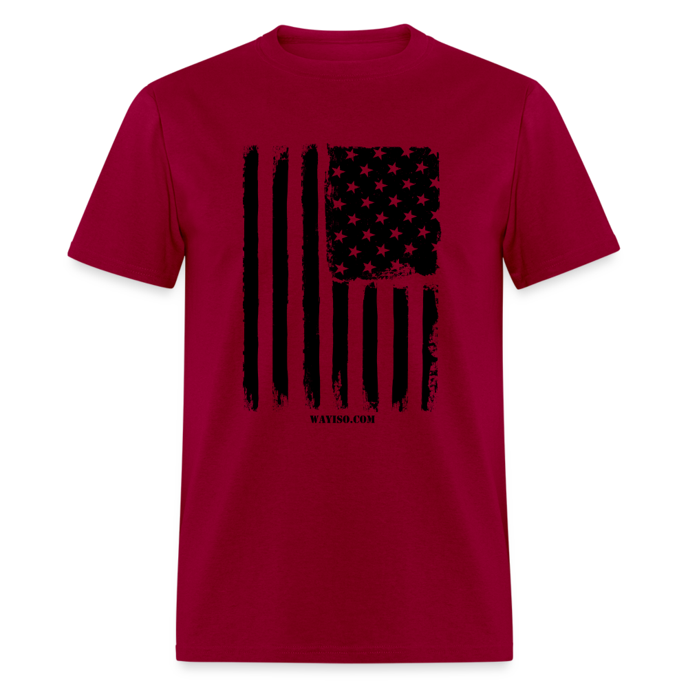 US FLAG - BLACK - dark red