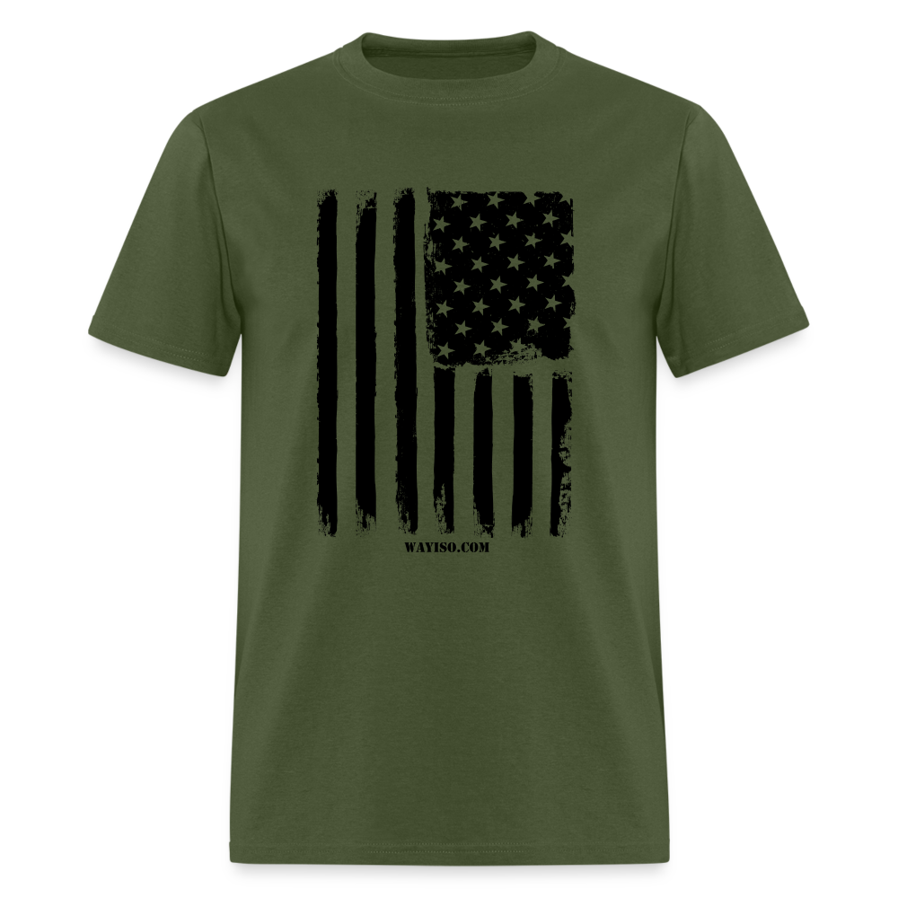 US FLAG - BLACK - military green